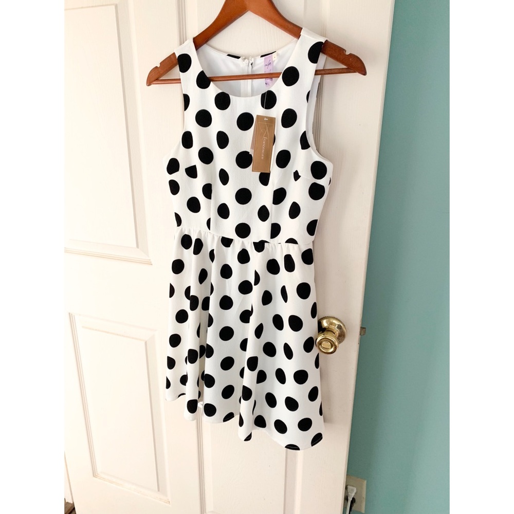 NWT Black and White polka dotted dress. Size small